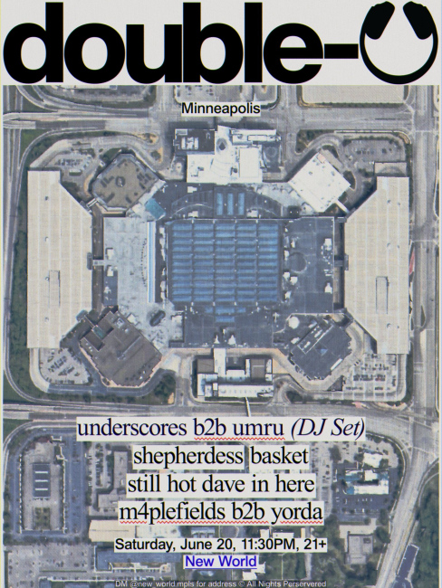 Flyer for "double-U" party feat. Underscores and Umru